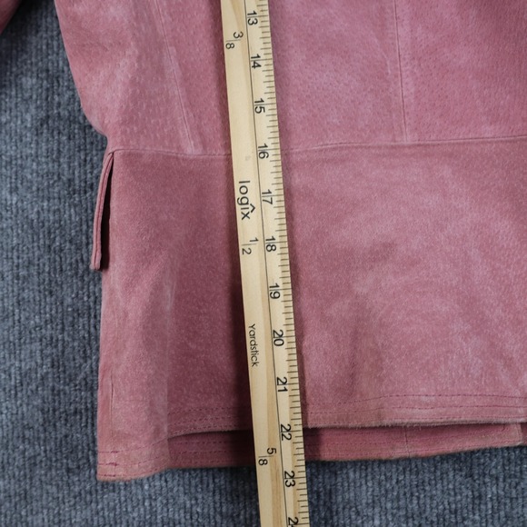 Bagatelle Jacket Womens 4 Pink Suede Leather Blazer Button Front Lined Pockets - Picture 8 of 10